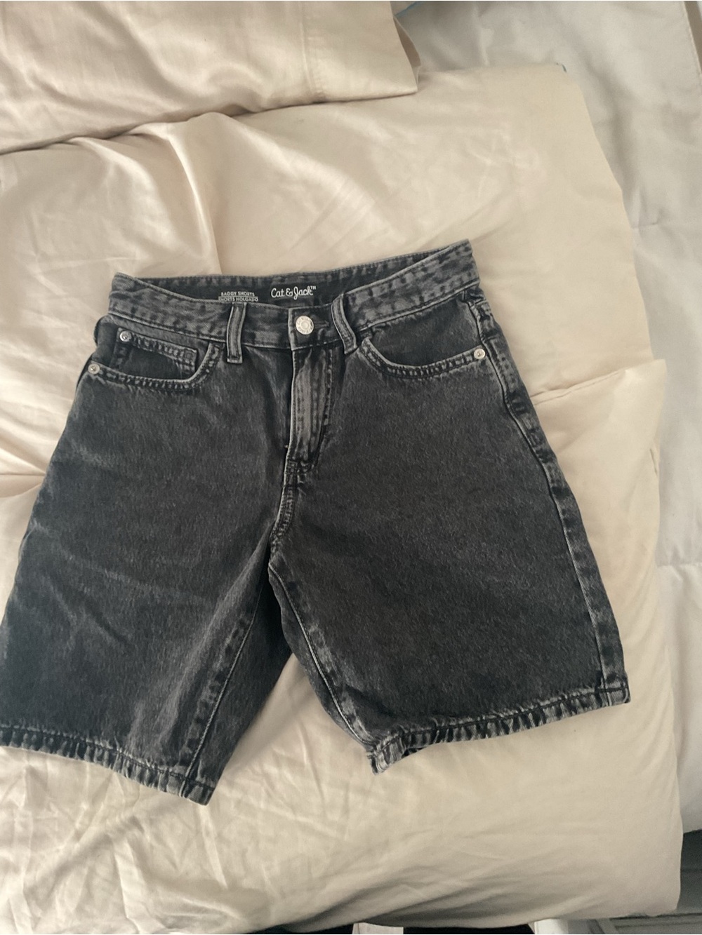 Cat & Jack Charcoal Washed Denim Bermuda Shorts
